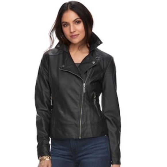 Rock & Republic Jackets & Blazers - Rock & Republic Faux Leather Cropped Moto Jacket
